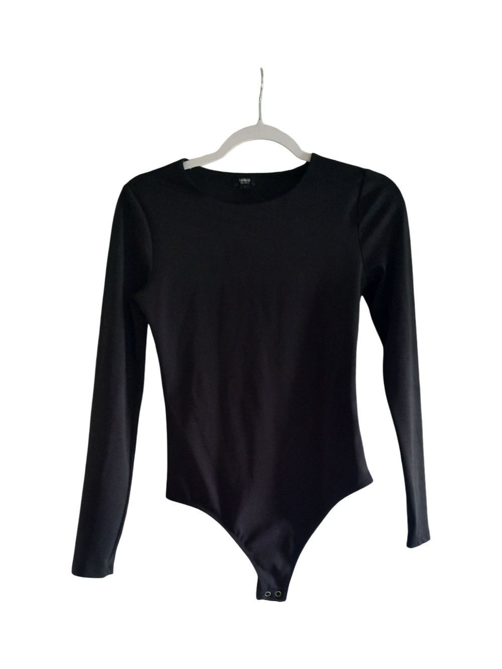 Express Black Long Sleeve Bodysuit - Classic Crew Neck